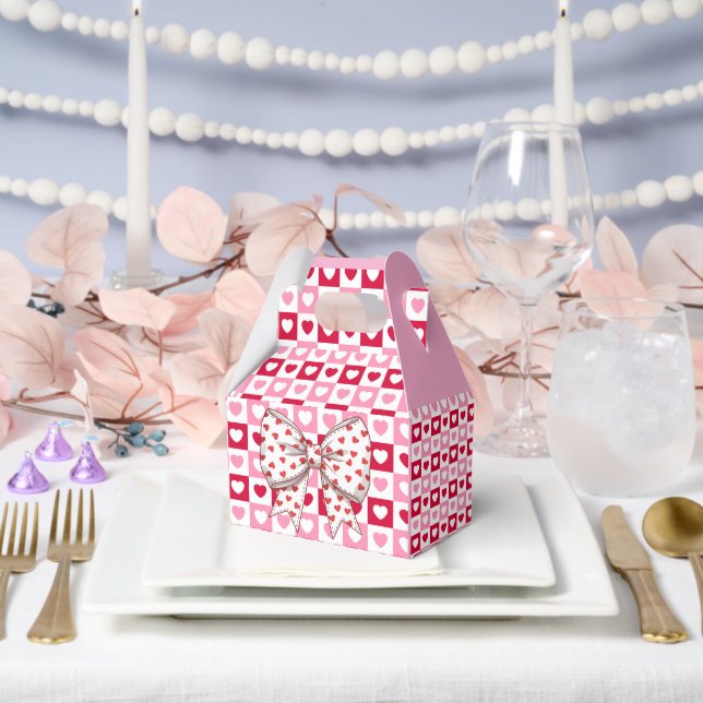 Little Sweetheart Bow Herz karriert Geschenkschachtel (Hochzeit)