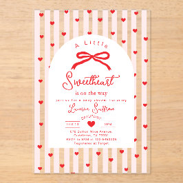 Little Sweetheart Bow Valentines Baby Shower Acryleinladungen