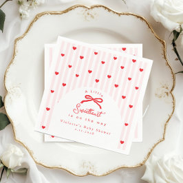Little Sweetheart Bow Valentines Baby Shower Serviette