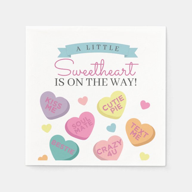 Little Sweetheart Candy Baby Dusche Serviette (Vorderseite)