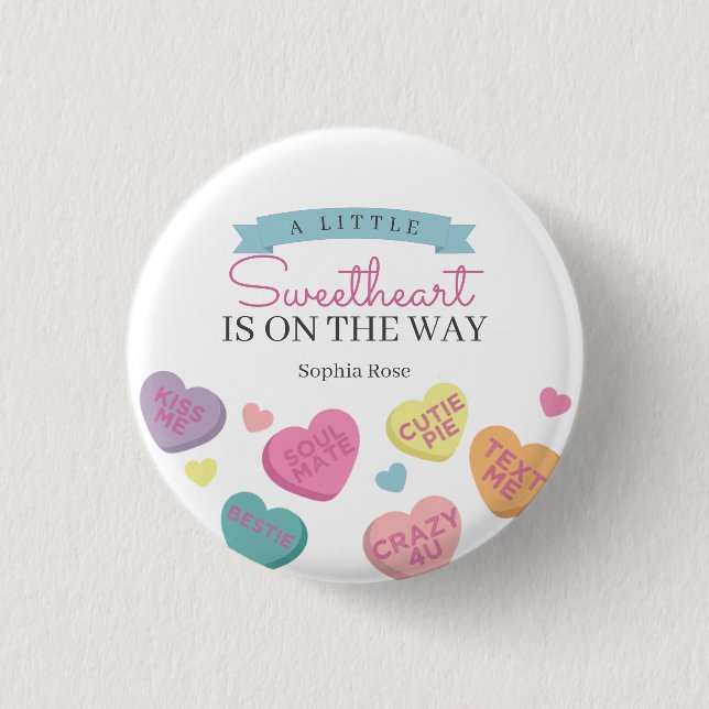 Little Sweetheart Candy Baby Shower Button (Vorderseite)