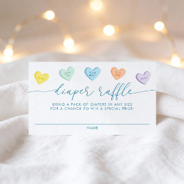 Little Sweetheart Candy Hearts Diaper Raffle Begleitkarte