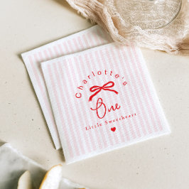 Little Sweetheart Coquette Bow 1st Birthday Serviette