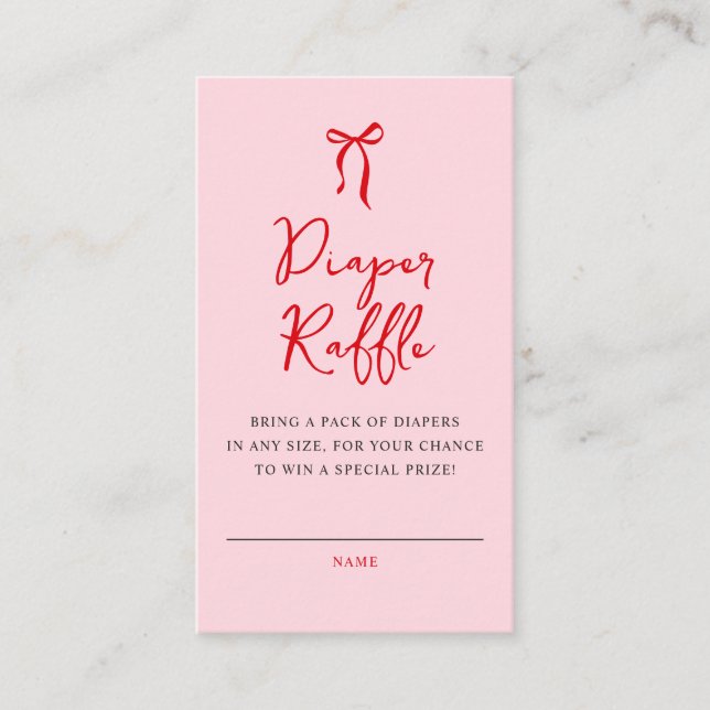 Little Sweetheart Diaper Raffle Girl Baby Dusche Begleitkarte (Vorderseite)
