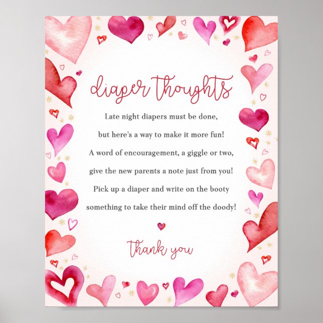 Little Sweetheart Diaper Raffle Sign Poster (Vorne)
