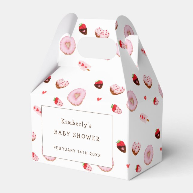 Little Sweetheart Donuts Valentines Baby Dusche Geschenkschachtel (Vorderseite)