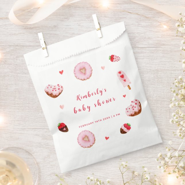 Little Sweetheart Donuts Valentines Baby Dusche Geschenktütchen (Ausgeschnitten)