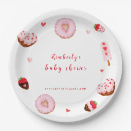 Little Sweetheart Donuts Valentines Baby Dusche Pappteller