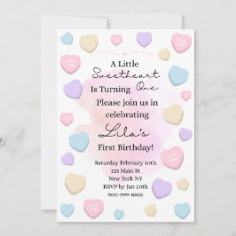 Little Sweetheart First Birthday Party Invitation Einladung