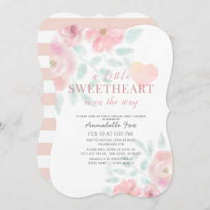 Little Sweetheart Floral Virtual Baby Dusche Einladung