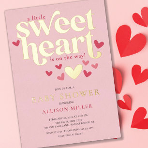 Little Sweetheart Girl Baby Dusche Folieneinladung