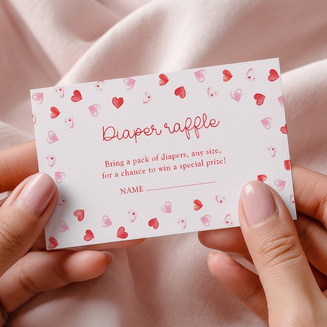 Little Sweetheart Girl Baby Shower Diaper Raffle Begleitkarte (Von Creator hochgeladen)