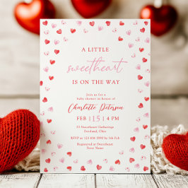 Little Sweetheart Girl Baby Shower Invitation Einladung