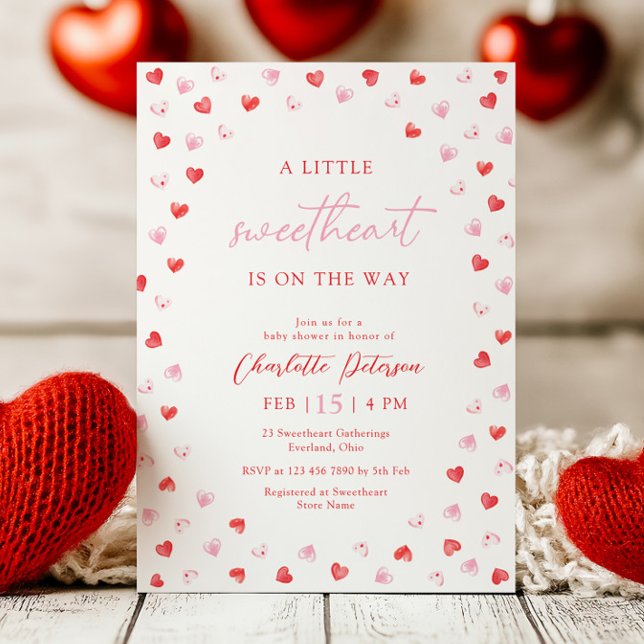 Little Sweetheart Girl Baby Shower Invitation Einladung (Von Creator hochgeladen)