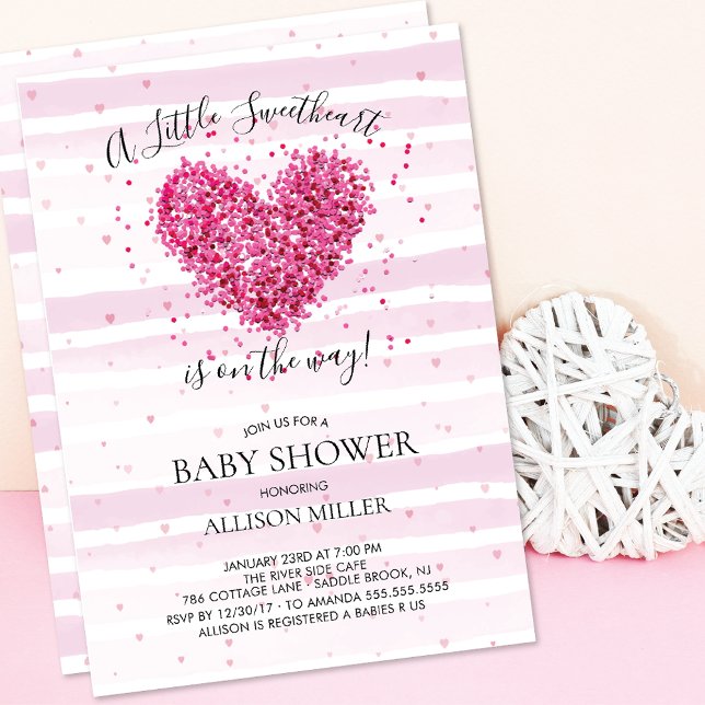 Little Sweetheart Girls Baby Shower Einladung (Von Creator hochgeladen)
