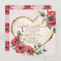 Little Sweetheart Heart Wood Slice Baby Dusche