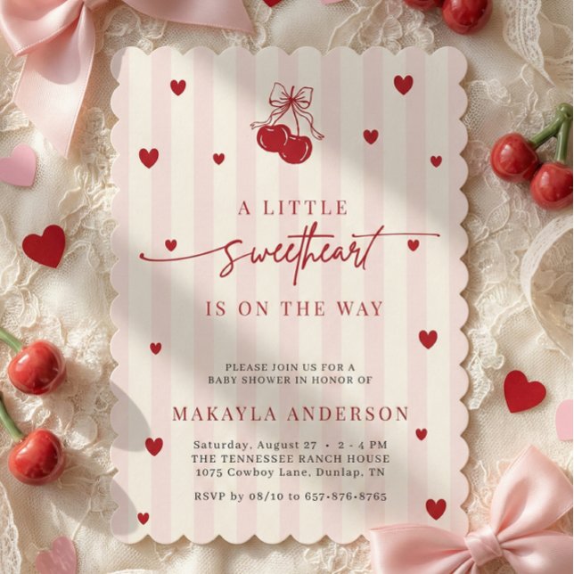 little sweetheart is on the way Girl Baby Shower Einladung (Von Creator hochgeladen)