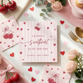 Little Sweetheart Is On The Way Girl Baby Shower  Serviette