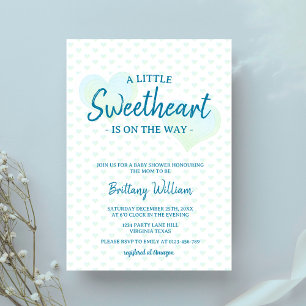 Little Sweetheart Modern Boy Baby Dusche Einladung