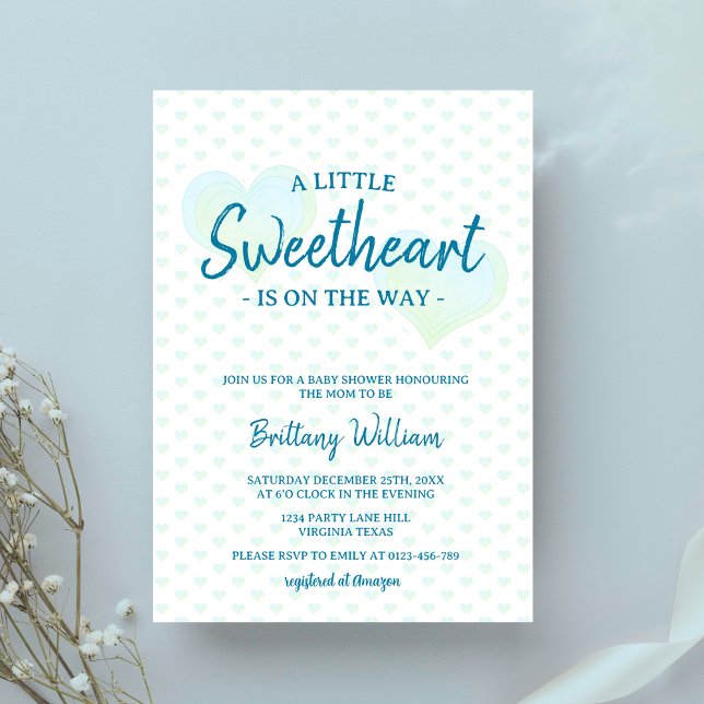 Little Sweetheart Modern Boy Baby Dusche Einladung (Von Creator hochgeladen)