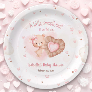 Little Sweetheart Pink Baby Dusche Pappteller