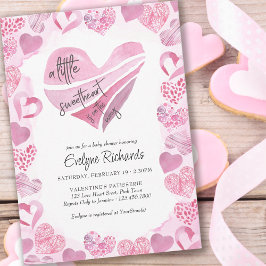 Little Sweetheart Pink Liebe Herz Babydusche Einladung