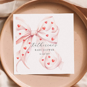 Little Sweetheart Pink Red Baby Dusche Serviette