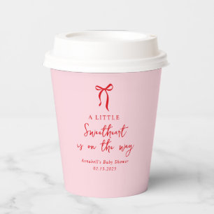 Little Sweetheart Pink & Red Valentine Baby Dusche Pappbecher