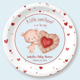 Little Sweetheart Red Blue Valentines Baby Dusche Pappteller