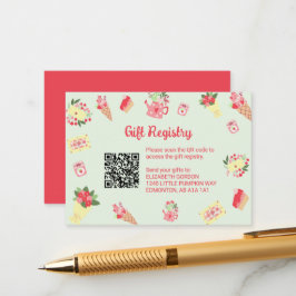 Little Sweetheart Registry QR Code Baby Shower Begleitkarte