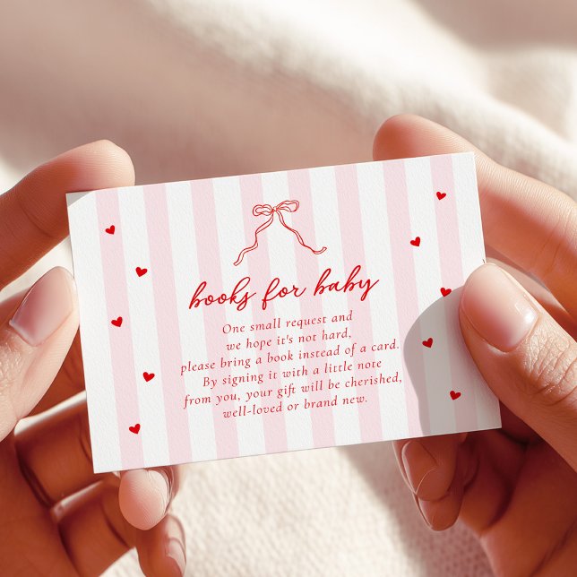 Little Sweetheart Stripes Bow Books for Baby Card Begleitkarte (Von Creator hochgeladen)