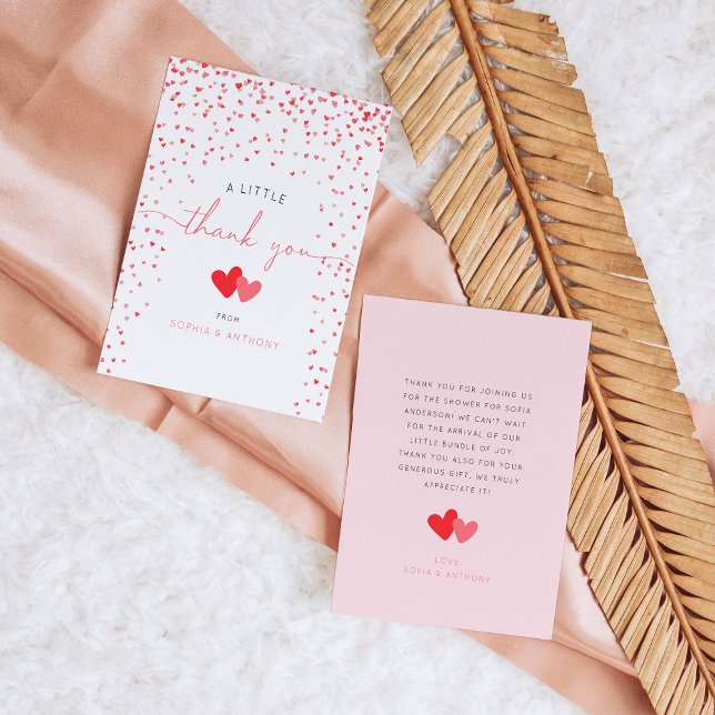 Little Sweetheart Valentine Baby Dusche Vielen Dan Dankeskarte (Von Creator hochgeladen)