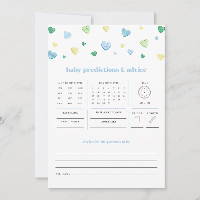 Little Sweetheart Valentine Baby Predictions Game (Vorderseite)
