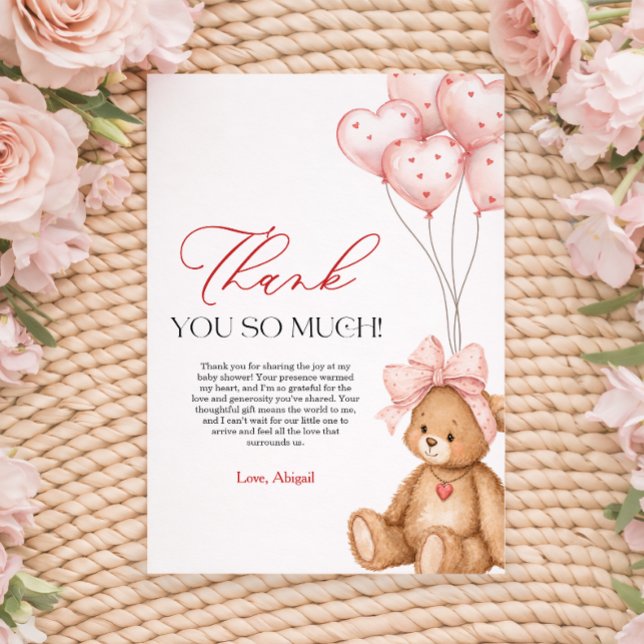 Little Sweetheart Valentine Baby Shower Dankeskarte (Little Sweetheart Valentine Baby Shower Thank You Card)