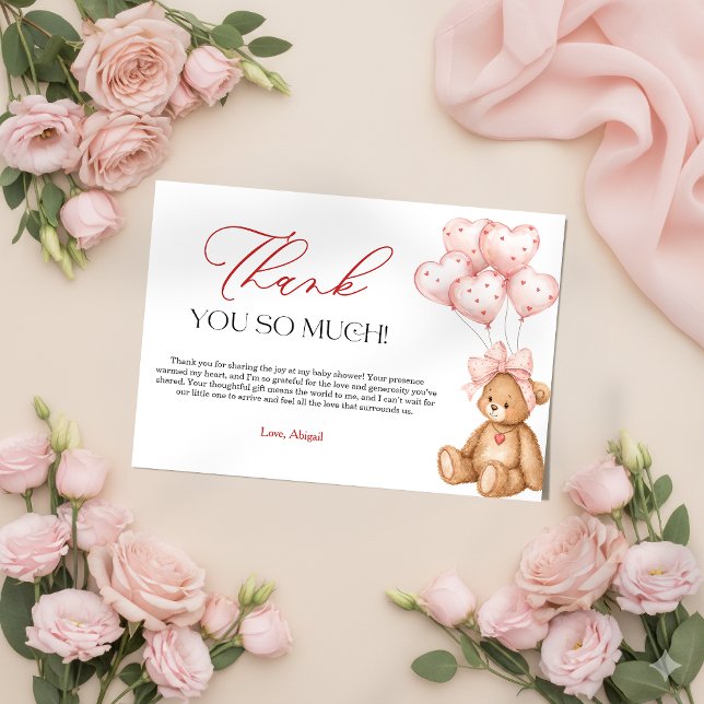 Little Sweetheart Valentine Baby Shower Dankeskarte (Little Sweetheart Valentine Baby Shower Thank You Card)