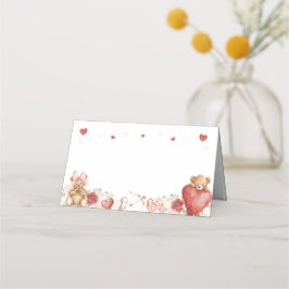 Little Sweetheart Valentine Baby Shower Folded  Platzkarte