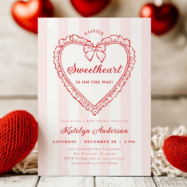 Little Sweetheart Valentine Baby Shower Invitation Einladung (Von Creator hochgeladen)