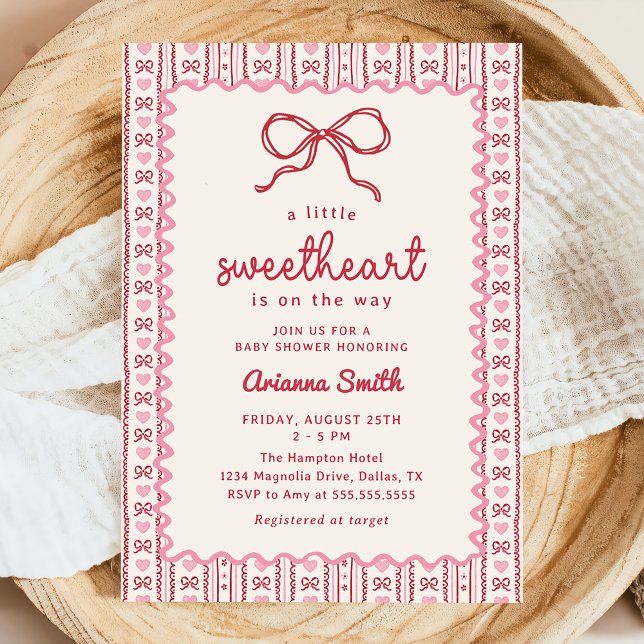 Little Sweetheart Valentine Baby Shower Invitation Einladung (Von Creator hochgeladen)