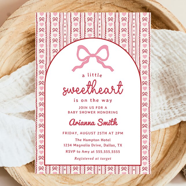 Little Sweetheart Valentine Baby Shower Invitation Einladung (Von Creator hochgeladen)