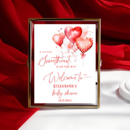 Little Sweetheart Valentine Day Baby Welcome Poster