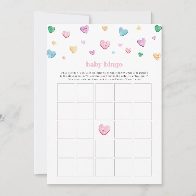Little Sweetheart Valentine Heart Baby Bingo Game (Vorderseite)