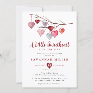 Little Sweetheart Valentine Hearts Baby Shower Einladung