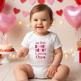 Little Sweetheart Valentine Turning One Birthday Baby Strampler