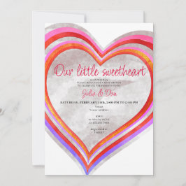 Little Sweetheart Valentine Watercolor Babydusche Einladung