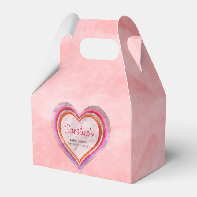 Little Sweetheart Valentine Watercolor Babydusche Geschenkschachtel (Vorderseite)