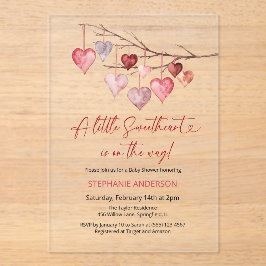 Little Sweetheart Valentines Baby Dusche Acryleinladungen