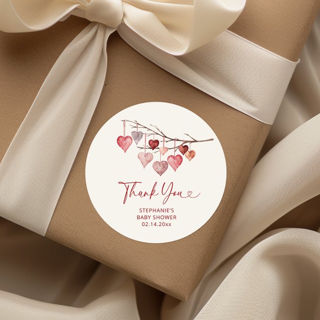 Little Sweetheart Valentines Baby Dusche Runder Aufkleber (Von Creator hochgeladen)