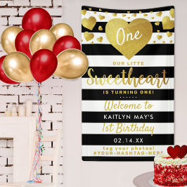Little Sweetheart Valentine's Day Any Age Birthday Banner