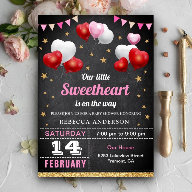 Little Sweetheart Valentine's Day Baby Shower Einladung (Von Creator hochgeladen)