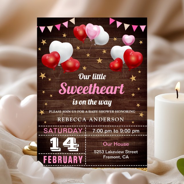 Little Sweetheart Valentine's Day Baby Shower Einladung (Von Creator hochgeladen)